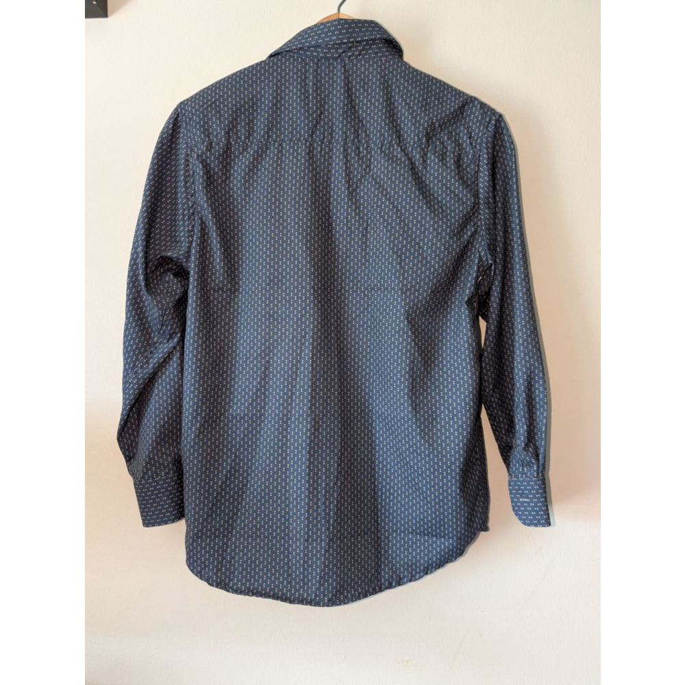 CRAFT+FLOW Boys Blue Tan Dotted Button Down Shirt Large - Picture 5 of 5